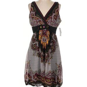 Nicole Milleer Print Dress 12 NWT
